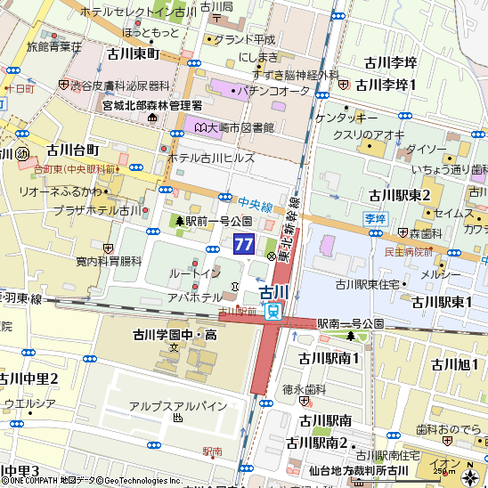 古川支店付近の地図